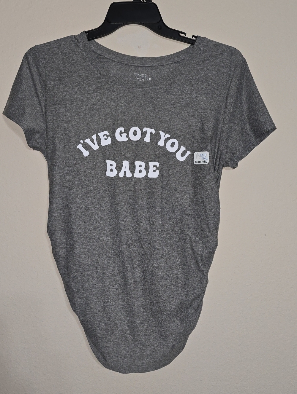 NWT Time and Tru Grey Maternity Graphic Tee Multiple Sizes Available